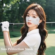 Resim Yazlık Maske Serinletici Nefes Alabilen Yüz Eşarp Göz Yama Ayarlanabilir Spor Göz Koruma Maskesi Bisiklet Koşu Golf Yüz Maskesi Kadınlar İçin Yaz Modası Yarım Yüz Maskesi 