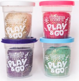 Resim Play & Go 4 Lü Doğal Simli Oyun Hamuru Seti 4 Renk X 75 Gr Çok Renkli 
