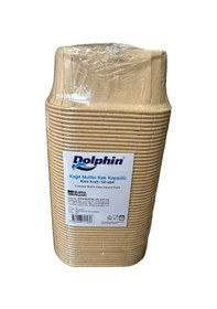 Resim Dolphin Muffin Kare Kağıt Kraft Sarı Kek Kalıbı Kapsülü Kabı - 50 Adetlik 1 Paket Renkli 
