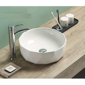 Resim Puroser Ege Beyaz Tezgah Üstü Çanak Lavabo 