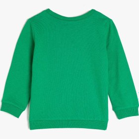 Resim Erkek Bebek Pamuklu Baskılı Bisiklet Yaka Sweatshirt 