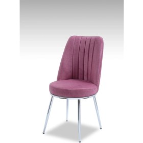 Resim MyMassa Gold Sandalye Nubuk Kumaş Metal Krom Ayaklı 