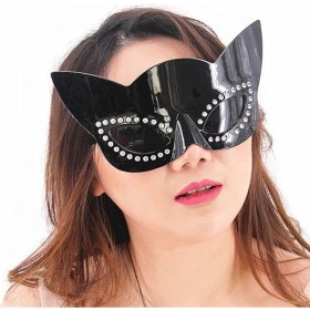 Resim MCM Group Siyah Renk Siyah Camlı Kedi Şekilli Parti Gözlüğü 20X11 cm 