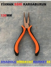 Resim Fixman Mini Pense Elektronikçi Yaylı Mini Eğri Kargaburnu 130Mm 