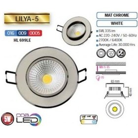 Resim Horoz 5W Cobled 335Lm 6500K Led Spot 