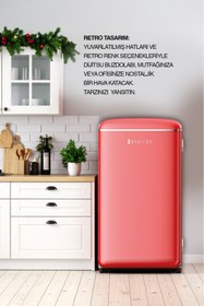 Resim Dijitsu DB120RRE 93 L Retro Kırmızı Buzdolabı 