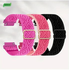 Resim Sunshine022 3'lü Fitbit Uyumlu Nylon Kayış - Versa 1/2 İçin Siyah + Ejder Meyveli + Nar 