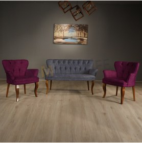 Resim Armens Life Paris Cafe Otel Balkon Çay Seti 2+1+1 Koltuk Takımı Kahve Ayak kollu-tkm-khv 