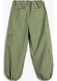 Resim Koton Jogger Kargo Pantolon Pamuklu Beli Bağlamalı Cepli Haki 4skg40028ad Haki 