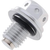 Resim Metal Manyetik Araba Yağı Tava Drenaj Karter Filtresi Adsorb Fiş Bolt Somun M12 Gümüş 