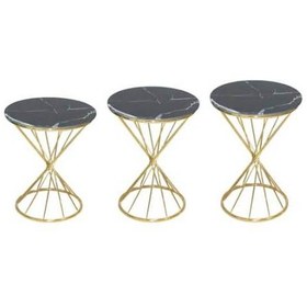 Resim Zigon Brc Rivoli Model Siyah Mermer Kırılmaz Cam Transmisyon Metal Gold Kaplama El Yapım 