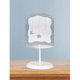 Resim Mekta Home Bebek ve Çocuk Odası Yıldız ve Ay Desenli Çerçeveli Abajur 