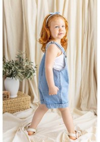 Resim Oliven The Kid Oliventhekid Unisex Ön Cep Detaylı Kısa Paça Kot Slopet Mavi Mavi 