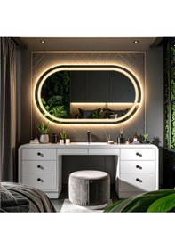 Resim Ovanta Günışığı Lazer Kumlamalı Lavabo & Banyo Aynası Dokunmatik Sensörlü 70 X 40 Cm 