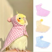 Resim Sevimli Kuş Ceket - Ruffled Yaka ve Düğme Kapanışı ile Yumuşak Checkered Tasarım, Küçük Kuşlar için Hafif Rahat Giyim, Sarı ve Beyaz, Kapalı Evcil Hayvanlar için Mükemmel, Kuş Giysileri, Kapalı Evcil Hayvan Giyimleri, Eğlenceli Evcil Hayvan Aksesuarı, Dayanıklı Evcil Hayvan Giyimleri 