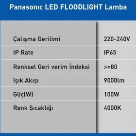 Resim Mena Rise LED Projektör, Gün Işığı 100W 9000LM 4000K 