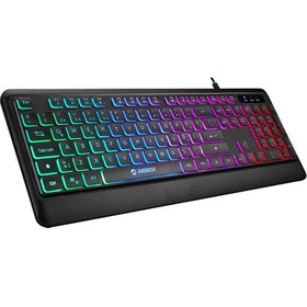 Resim Kb-2025 Siyah Usb Rainbow Backlight Membrane Gaming Oyuncu Klavye 