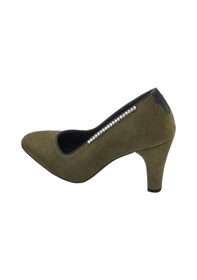 Resim Costo Shoes 40-41-42-43-44 Numara Ays7986 Haki Süet Deri Topuklu Özel Seri Kadın Stiletto Haki 
