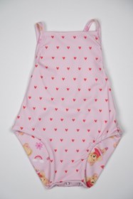 Resim Melomel Bebek Mayo Ayıcık Kalp Desenli Çıtçıtlı Özel Tasarım Pembe Çifttaraflı Teddy Rahat Bez Değişimi 