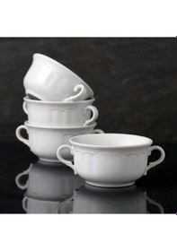 Resim Güral Porselen Venedik 4 Parça Kulplu Çorba Kasesi 12 CM 