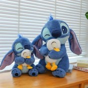 Resim 1 adet Stitch Peluş Oyuncak - Sevimli Mavi Stitch ve Tavşan Yavrucuğu Peluş, Yumuşak Sentetik İplik, Gençlerin Doğum Günü veya Noel Hediyesi için Mükemmel, Kawaii Dekorasyon (11,8/17,7 inç), Stitch Peluş Oyuncak 