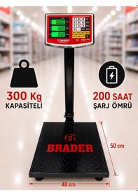 Resim 300 Kg Kapasiteli Terazi-1.kalite-katlanır Şarjlı Kantar-dijital Baskül 