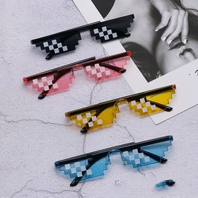 Resim Piksel Sanatı Gözlük Parti Hediyeleri - PVC Mozaik Gözlük, Festivaller, Fotoğraf Sahne Gereçleri, Tuhaf Aletler, Elektriksiz, Partiler ve Etkinlikler için İdeal 