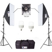 Resim Deyatech Softbox 50x70 İkili Set Sürekli Led Işık Tek Duy 2m Işık Stand 