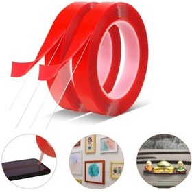 Resim 2 Metre 2 Cm Çok Amaçlı Çift Taraflı Bant Silikonlu Şeffaf Montaj 