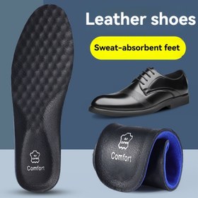 Resim Gerçek İnek Derisi Desenli Masajlı Nefes Alabilir Ayakkabı Tabanlıkları, Kalın Deniz Dalgası Taban Yüksek Esneklik Darbe Emici Her Mevsim Uygun Uniseks Koku Dirençli Ter Emici Aşınmaya Karşı Dayanıklı Kaymaz İç Tabanlar 