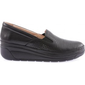 Resim Dgn 3536 Kadin Lazerli Kalin Taban Comfort Ayakkabi 3536-2106-R1534 Siyah 