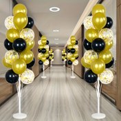 Resim 2 Adet-160.00 cm Balon Sütunu Sağlam PP Stand ve Su Doldurma Tabanı ile - Kolay Kurulum, Yeniden Kullanılabilir; Nikah Bayramları Mezuniyet Partileri Odasın Bahçe Süslemeleri İlkokul Noel Cadılar Büyüsü Aksesuar Olarak Uygun 