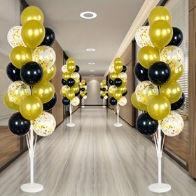 Resim 2 Adet-160.00 cm Balon Sütunu Sağlam PP Stand ve Su Doldurma Tabanı ile - Kolay Kurulum, Yeniden Kullanılabilir; Nikah Bayramları Mezuniyet Partileri Odasın Bahçe Süslemeleri İlkokul Noel Cadılar Büyüsü Aksesuar Olarak Uygun 