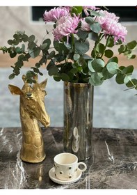 Resim Kabartma Altın Nazar Boncuklu Fincan 