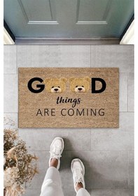 Resim Bej Kapı Önü Paspası Good Things Ayıcık Desen K-3333 