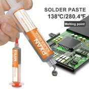Resim PXAN PX-SP001 Kurşunsuz Düşük Sıcaklıkta Lehim Macunu - 182°C Eritme Noktası, Yüksek Akışkanlık & Kalıntısız LED PCB Elektronik Montaj için, Endüstriyel Güçlü Lehim Malzemesi, Kompakt Paketleme, Güvenilir Bağlama Ajanı, Profesyonel Tamir Teknikleri 