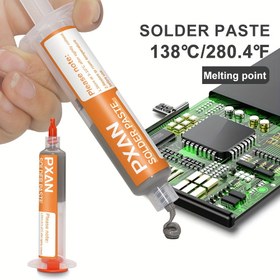 Resim PXAN PX-SP001 Kurşunsuz Düşük Sıcaklıkta Lehim Macunu - 182°C Eritme Noktası, Yüksek Akışkanlık & Kalıntısız LED PCB Elektronik Montaj için, Endüstriyel Güçlü Lehim Malzemesi, Kompakt Paketleme, Güvenilir Bağlama Ajanı, Profesyonel Tamir Teknikleri 