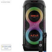 Resim Powerway Duo XL 20x2 Mikrofonlu Taşınabilir Bluetooth Hoparlör 
