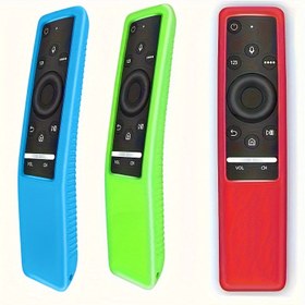 Resim Minimalist] Karanlıkta Parlayan Akıllı TV Uzaktan Kumanda Kılıfı - Hafif Silikon, Darbeye Dayanıklı & Kaymaz Koruyucu BN59 Serisi için, Mavi/Yeşil/Kırmızı, Dokulu Tutuşlu Ergonomik Tasarım, TV Uzaktan Kumanda Koruma | Ergonomik Uzaktan Kumanda Kılıfı | Sıkı Uyumlu Kılıf 