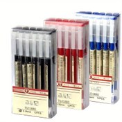 Resim 12'li Japon İnce Uçlu Jel Kalemler, 0.35mm Jel Mürekkepli Tükenmez Kalemler, Plastik Malzeme, Okul ve Ofis Kullanımı için Pürüzsüz Yazma - Siyah, Mavi, Kırmızı Mürekkep Kırtasiye Malzemesi 