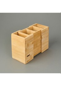 Resim Açılır Bambu Kaşıklık - Açık Kahverengi Çok Renkli 