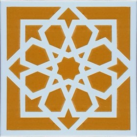 Resim Armada Çini 20x20 Cm SP 101 Sarı Türk Yıldızı Kütahya İznik Çini Karo 