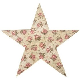 Resim Vitale Şiva Çiçek Desenli Dekoratif Yıldız Krem 25X4 Cm Ak.Fq0017 