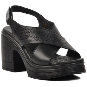 Resim Aspor Siyah Kadın Topuklu Sandalet Siyah 