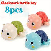 Resim 3 Parça Kurmalı Yüzen Deniz Kaplumbağası Banyo Oyuncak Seti - Güvenli, Toksik Olmayan 1-3 Yaş Bebek Küvet ve Havuz Oyuncağı, Sensoryel Motor Becerik Geliştirme Mekanizması, Kırmızı, Mavi, Yeşil Kaplumbağalar (Yüzme Dersleri, Küvet Oyunu), Çocuklar İçin Eğlenceli Tasarım, Güvenlikli Yapım 