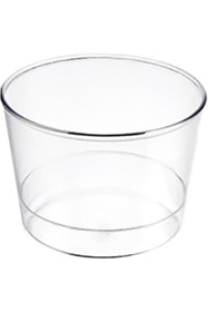 Resim KullanAt Market Bodega Plastik Kristal Silindir Tatlı Kasesi 250cc 30 Adet 