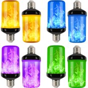 Resim 2 adet LED Alev Etkisi Ampul - 4 Mod, Yerçekimi Algılama, Kolay Kurulum için E26 Taban - Ev & Tatil Dekoru, Noel Dekoru için Mükemmel 