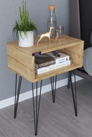 Resim THE VİOLET Star Komodin-meşe 
