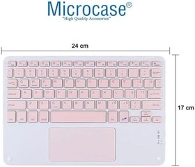 Resim Microcase iPad 10.2 inch (7/8/9 Serileri) ile uyumlu Bluetooth Touchpad Klavye + Standlı Kılıf - BKK5 Pembe 