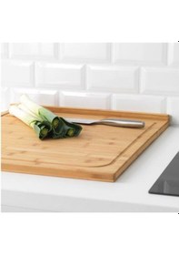 Resim Kenarlı Kesme Tahtası, Bambu MeridyenDukkan 46x53 cm Kullanışlı Doğrama Tahtası 